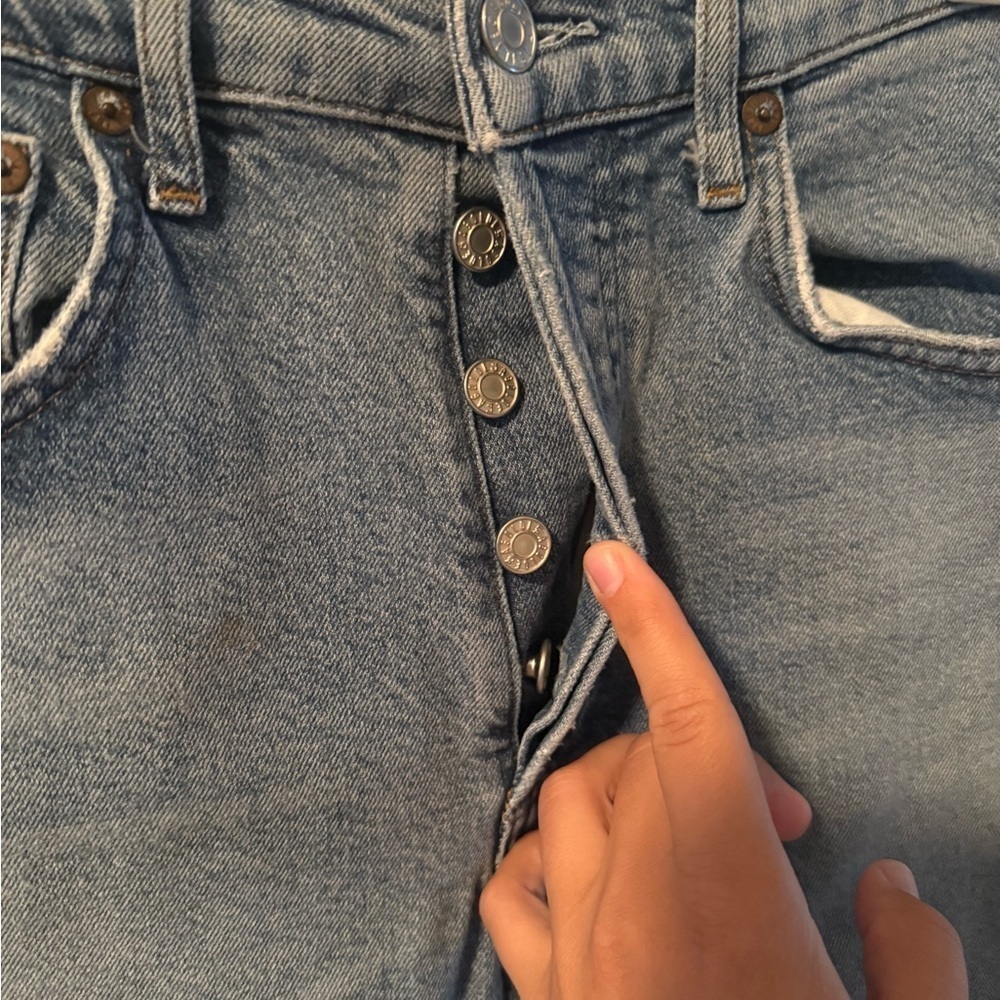 Agolde Riley Button Fly Blue Jeans Size 25 - Picture 3 of 7